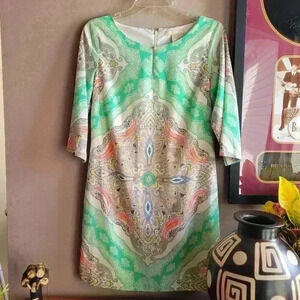 Beautiful Banana Republic Women Casual Tunic Dress 6P 3/4 Sleeves Multicolor